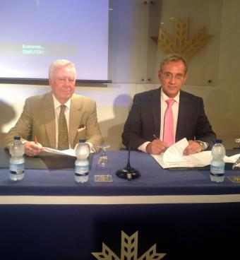 Los presidentes de Caja Rural del Sur y FAECA Huelva firman el nuevo convenio de colaboración