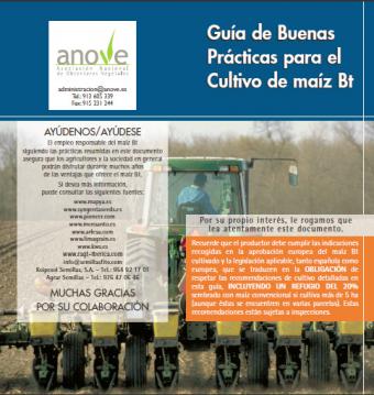 ANOVE  presenta su nueva edición de la Guía 2011 de Buenas Prácticas para el cultivo de Maíz BT